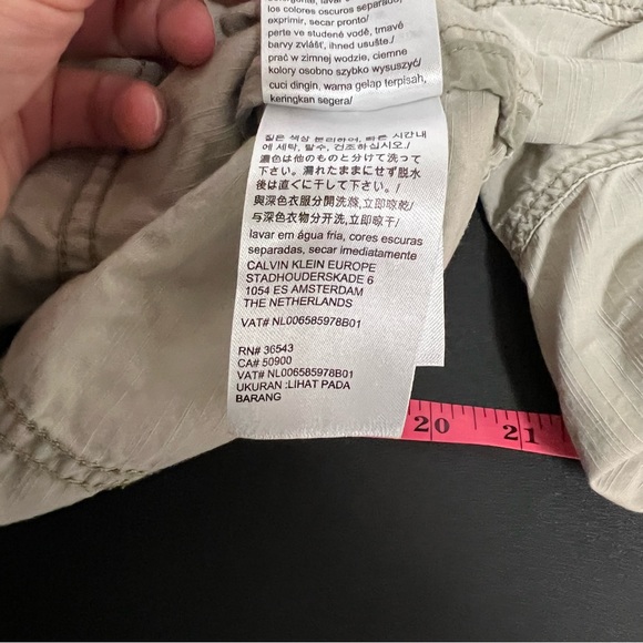 Calvin Klein Jeans beige utility jacket womens size L button zip up - Picture 16 of 16